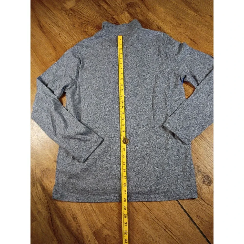 Banana Republic Luxury Touch Quarter Zip Mens L Gray Stripe